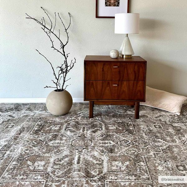 Hera Brown&Cream Washable Area Rug Online Hot Sale